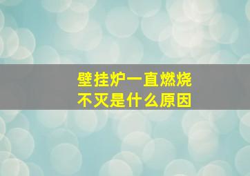 壁挂炉一直燃烧不灭是什么原因