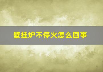 壁挂炉不停火怎么回事