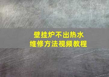 壁挂炉不出热水维修方法视频教程