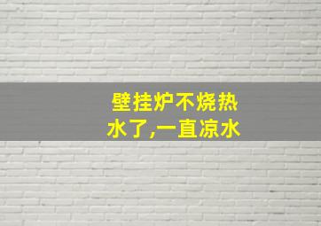 壁挂炉不烧热水了,一直凉水