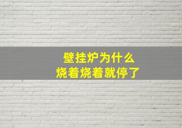 壁挂炉为什么烧着烧着就停了