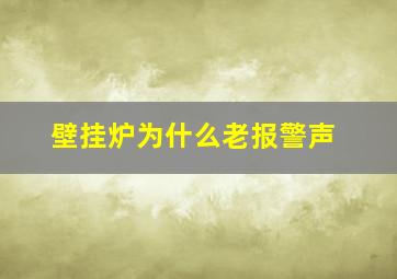 壁挂炉为什么老报警声