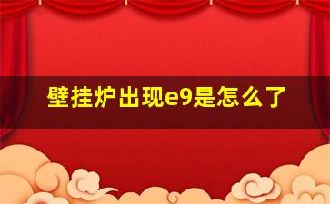 壁挂炉出现e9是怎么了