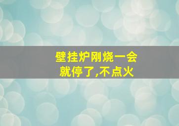 壁挂炉刚烧一会就停了,不点火