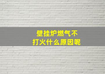 壁挂炉燃气不打火什么原因呢