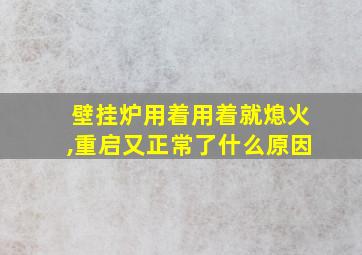 壁挂炉用着用着就熄火,重启又正常了什么原因