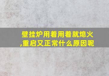 壁挂炉用着用着就熄火,重启又正常什么原因呢