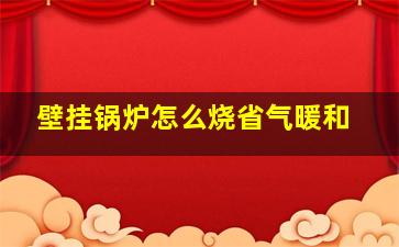 壁挂锅炉怎么烧省气暖和