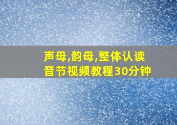 声母,韵母,整体认读音节视频教程30分钟