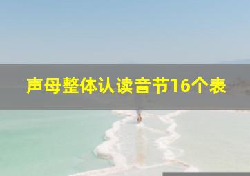 声母整体认读音节16个表