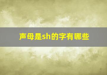 声母是sh的字有哪些