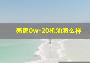 壳牌0w-20机油怎么样