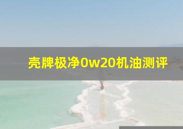 壳牌极净0w20机油测评