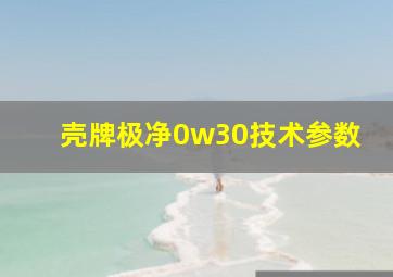 壳牌极净0w30技术参数