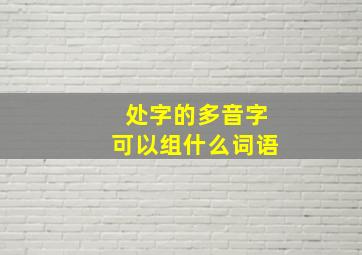 处字的多音字可以组什么词语