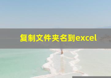 复制文件夹名到excel