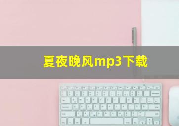 夏夜晚风mp3下载