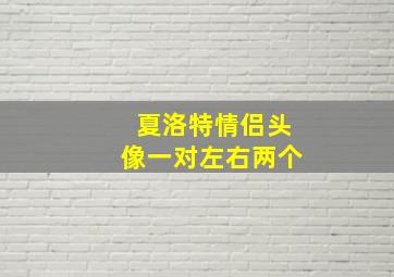 夏洛特情侣头像一对左右两个