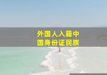 外国人入籍中国身份证民族