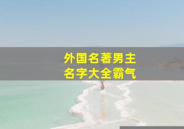 外国名著男主名字大全霸气