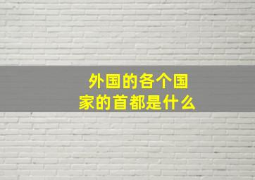 外国的各个国家的首都是什么