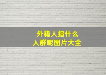 外籍人指什么人群呢图片大全