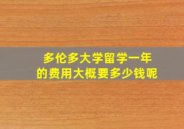 多伦多大学留学一年的费用大概要多少钱呢