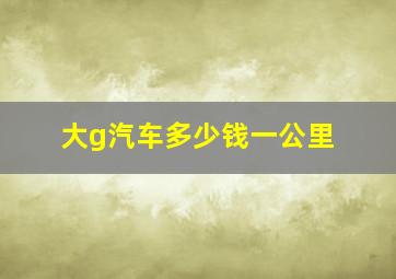 大g汽车多少钱一公里