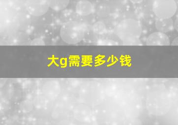 大g需要多少钱