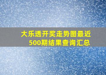 大乐透开奖走势图最近500期结果查询汇总