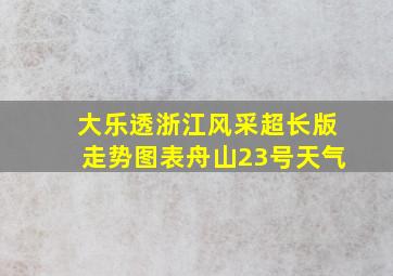 大乐透浙江风采超长版走势图表舟山23号天气