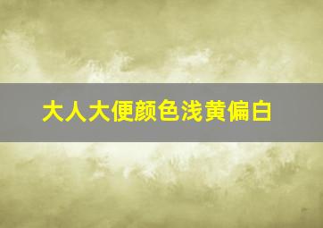 大人大便颜色浅黄偏白