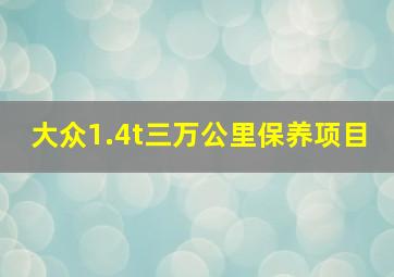 大众1.4t三万公里保养项目