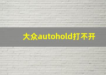 大众autohold打不开