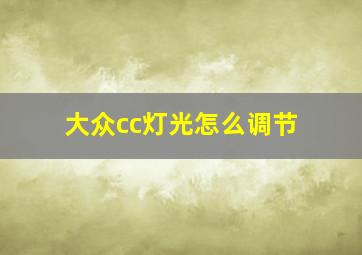 大众cc灯光怎么调节