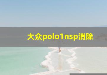 大众polo1nsp消除