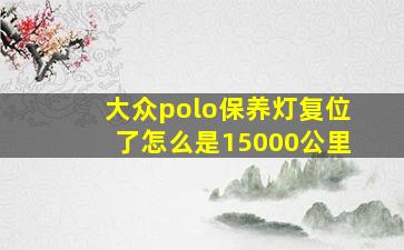 大众polo保养灯复位了怎么是15000公里