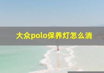 大众polo保养灯怎么消