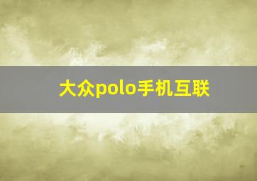 大众polo手机互联