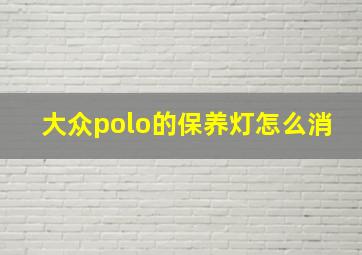 大众polo的保养灯怎么消