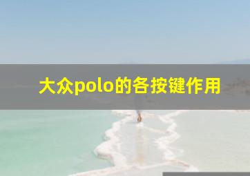 大众polo的各按键作用