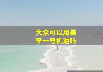 大众可以用美孚一号机油吗