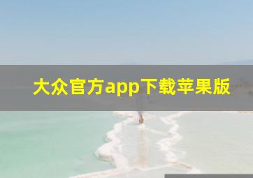 大众官方app下载苹果版