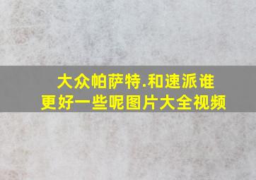 大众帕萨特.和速派谁更好一些呢图片大全视频