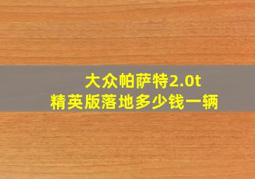 大众帕萨特2.0t精英版落地多少钱一辆