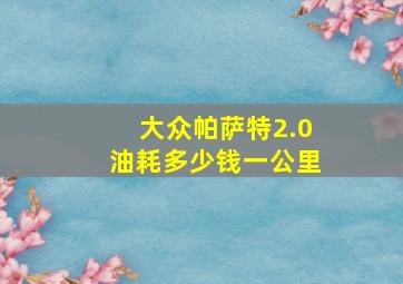 大众帕萨特2.0油耗多少钱一公里