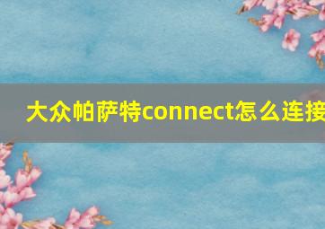 大众帕萨特connect怎么连接