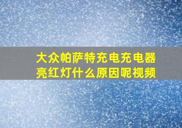 大众帕萨特充电充电器亮红灯什么原因呢视频