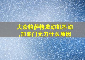 大众帕萨特发动机抖动,加油门无力什么原因