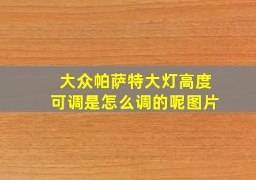 大众帕萨特大灯高度可调是怎么调的呢图片